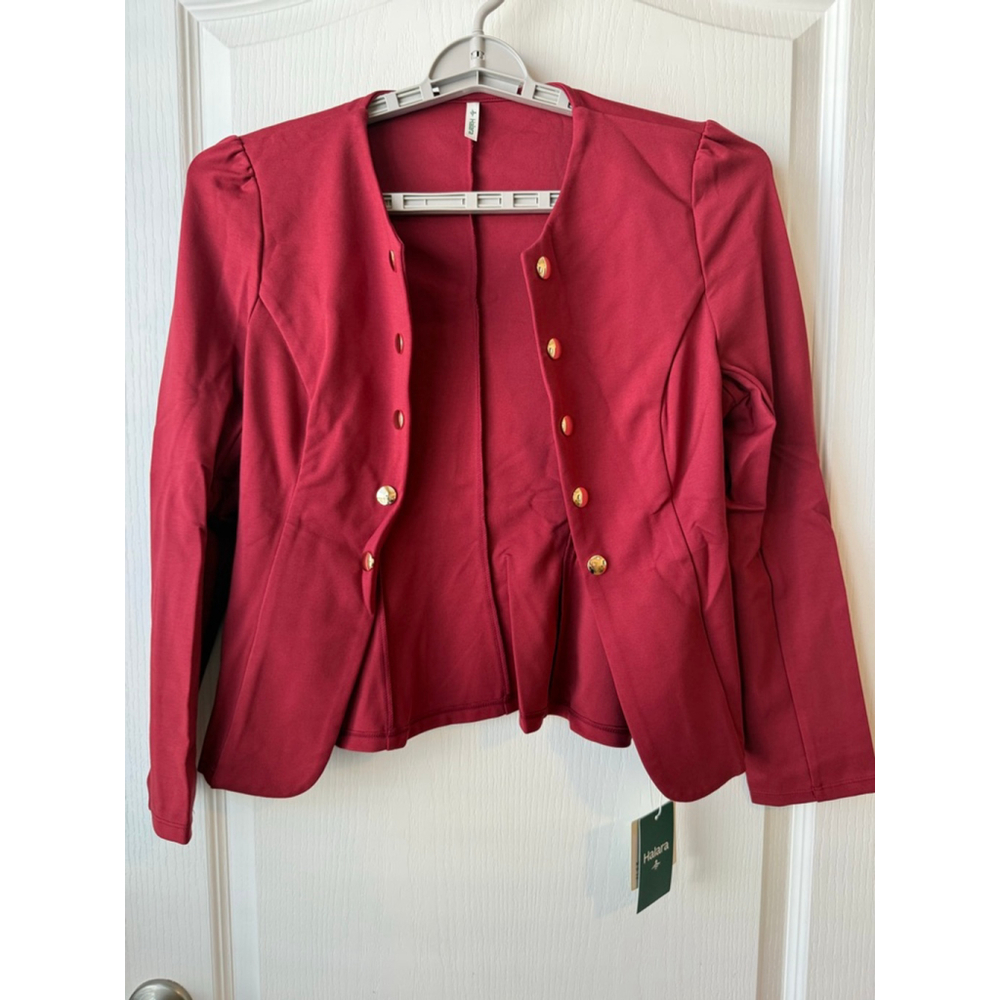 Women's Halara Red Blazer Jacket with Gold Buttons M
